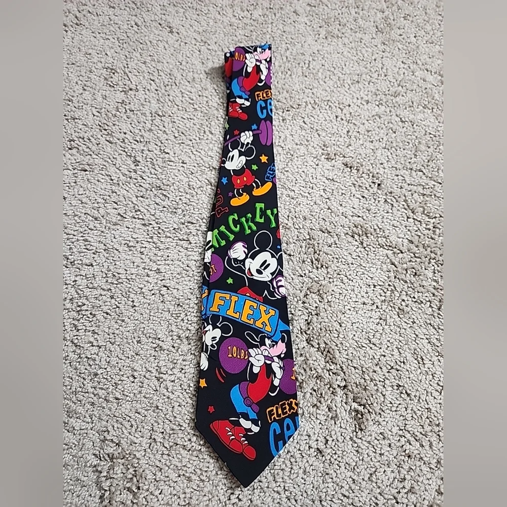 Vintage Disney Mickey Mouse Balancine The Tie Works all silk necktie 60”